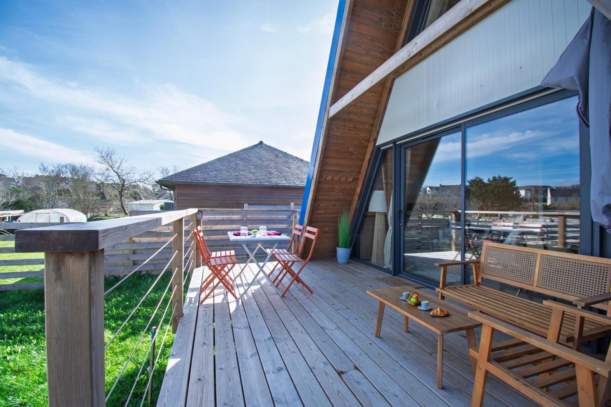 Le Tipi Bleu Tiny House Neuve Avec Terrasse Et Jardin Villa Camaret-sur-Mer Exteriör bild